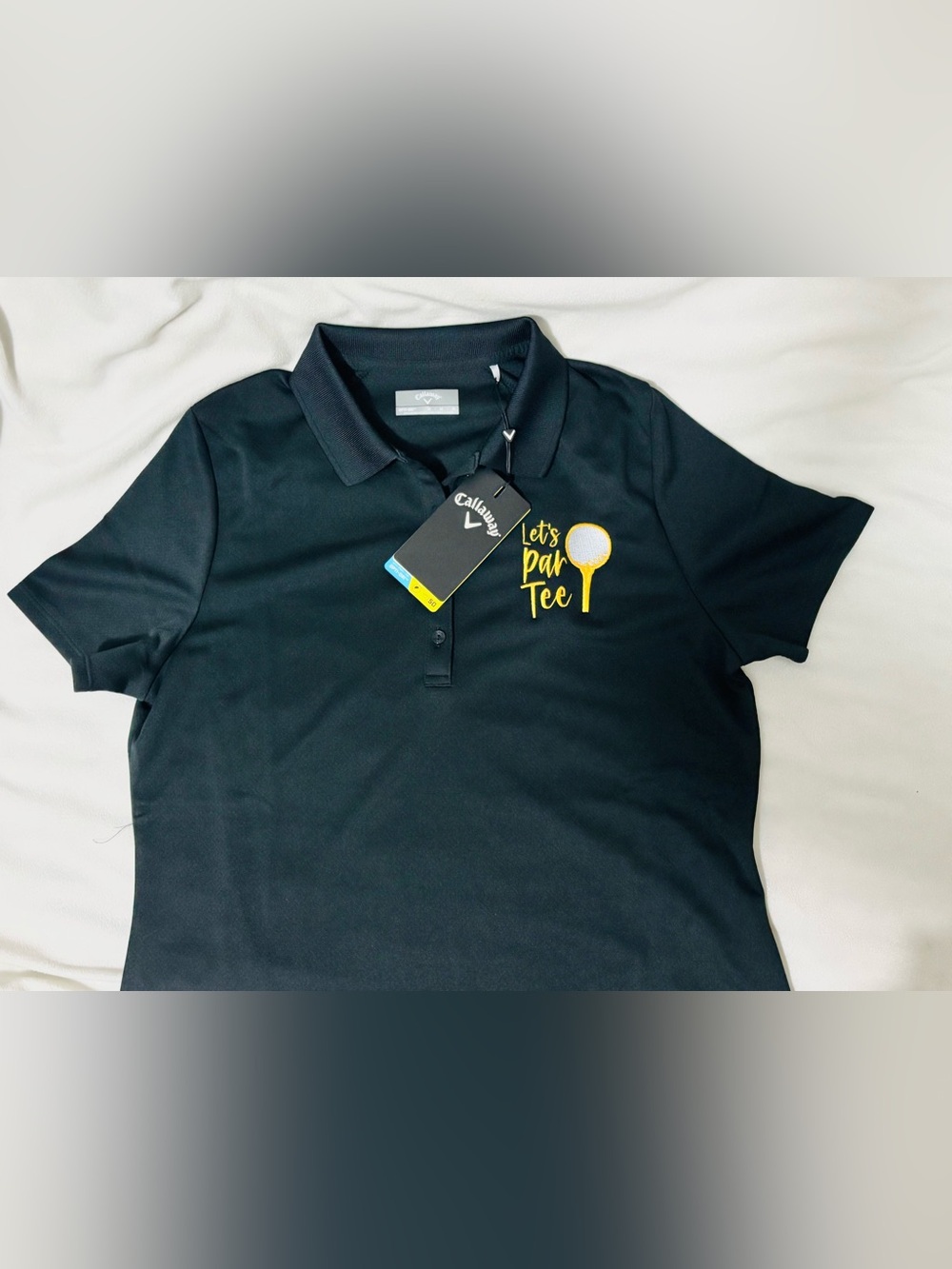 Callaway Women's Swing Tech Black Polo Shirt with Customized Monogramming